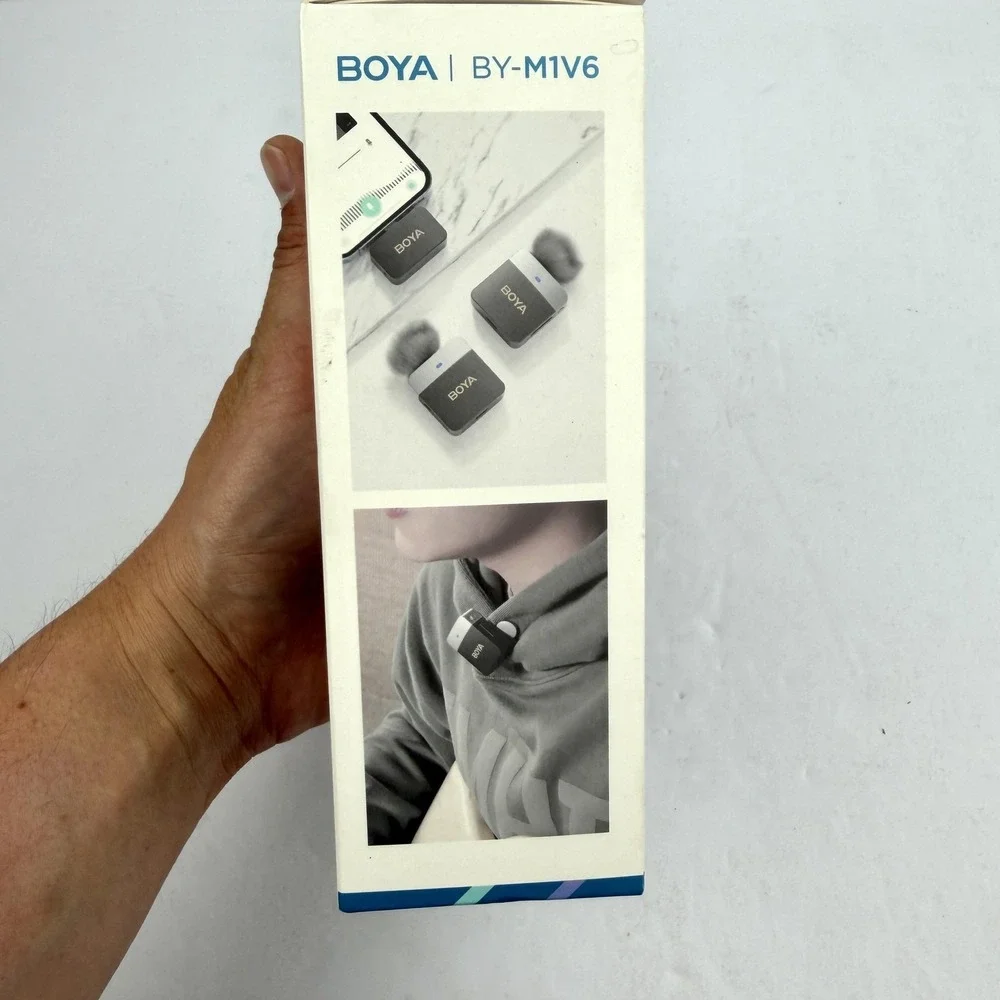 BOYA BY-M1V6 2.4GHz Dual Wireless Lavalier Microphone‎ System IPhone IPad Black